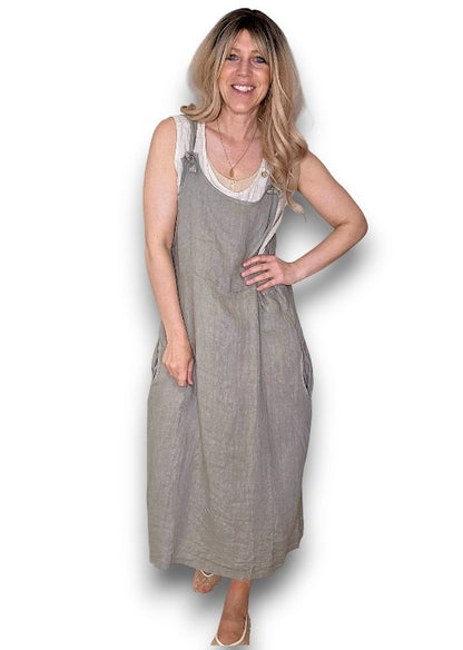 Mocha Plain Tie it your way-Jumpsuit Dress