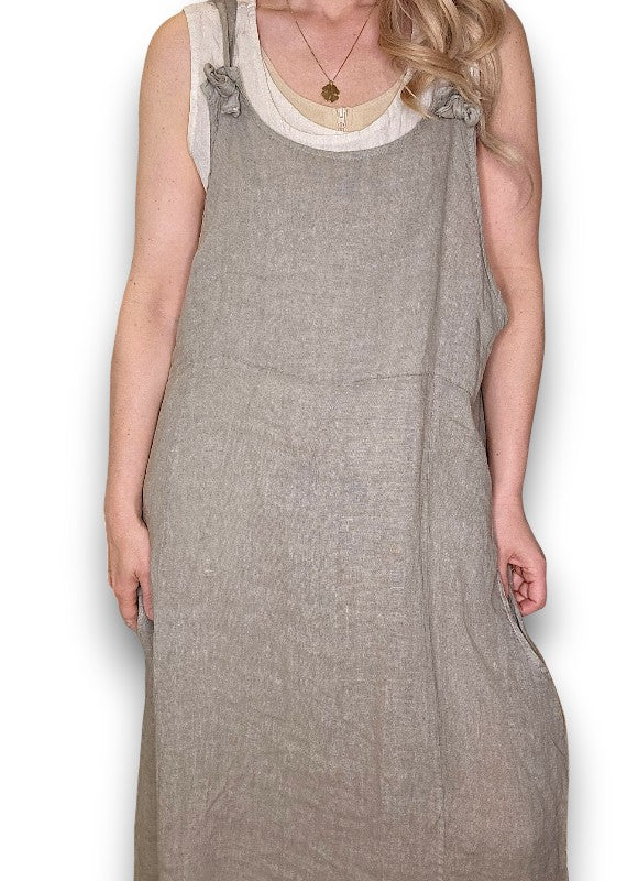 Mocha Plain Tie it your way-Jumpsuit Dress