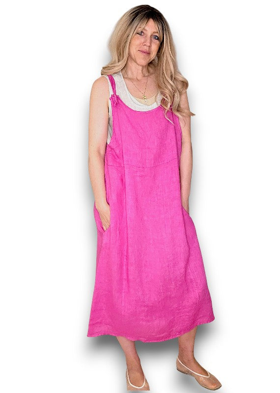 Hot Pink Plain Tie it your way-Jumpsuit Dress