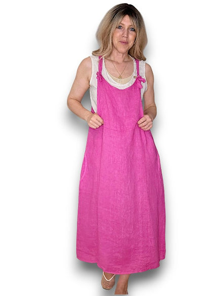 Hot Pink Plain Tie it your way-Jumpsuit Dress