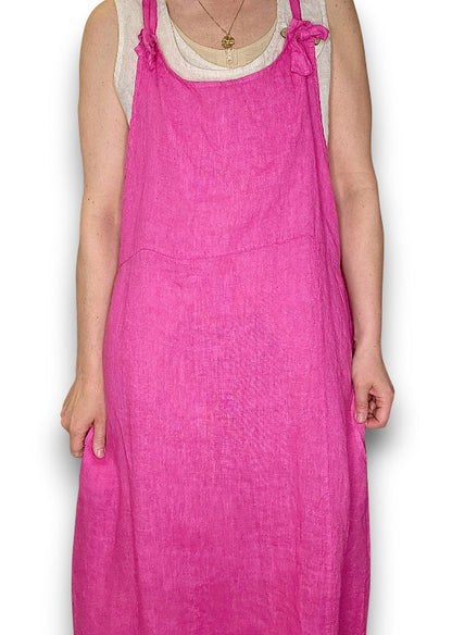 Hot Pink Plain Tie it your way-Jumpsuit Dress