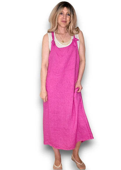 Hot Pink Plain Tie it your way-Jumpsuit Dress