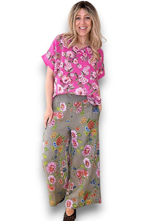 Mocha Palazzo Doily Rose Pant