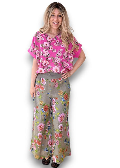 Mocha Palazzo Doily Rose Pant