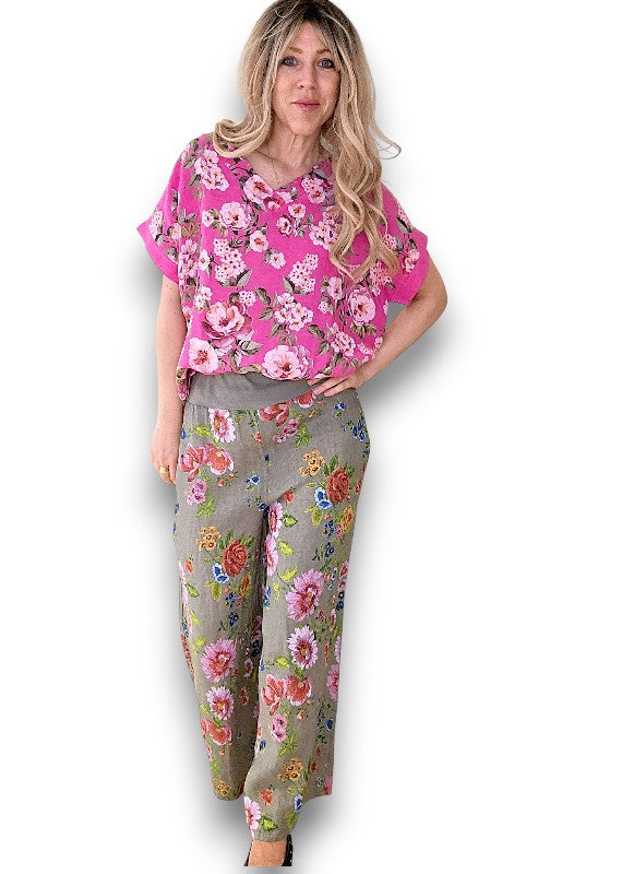 Mocha Palazzo Doily Rose Pant