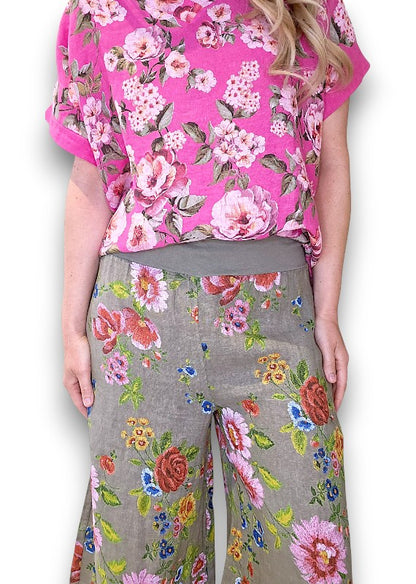 Mocha Palazzo Doily Rose Pant