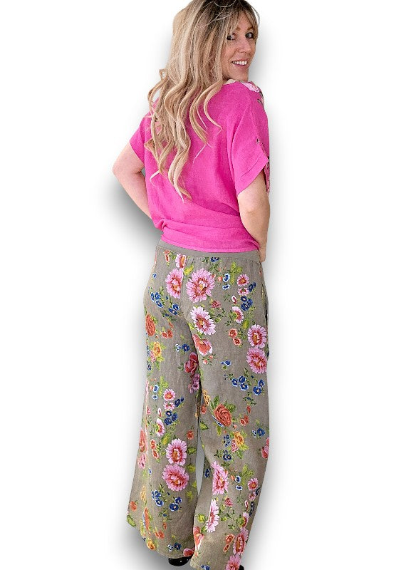 Mocha Palazzo Doily Rose Pant