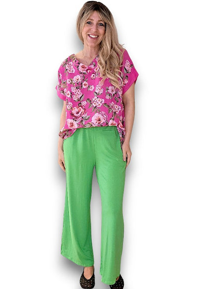 Bright Green Viscose Pant