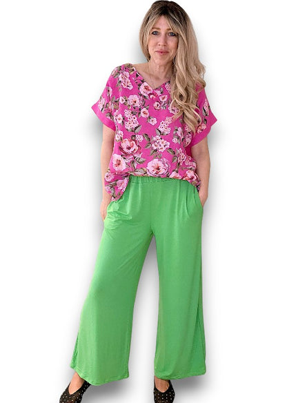 Bright Green Viscose Pant
