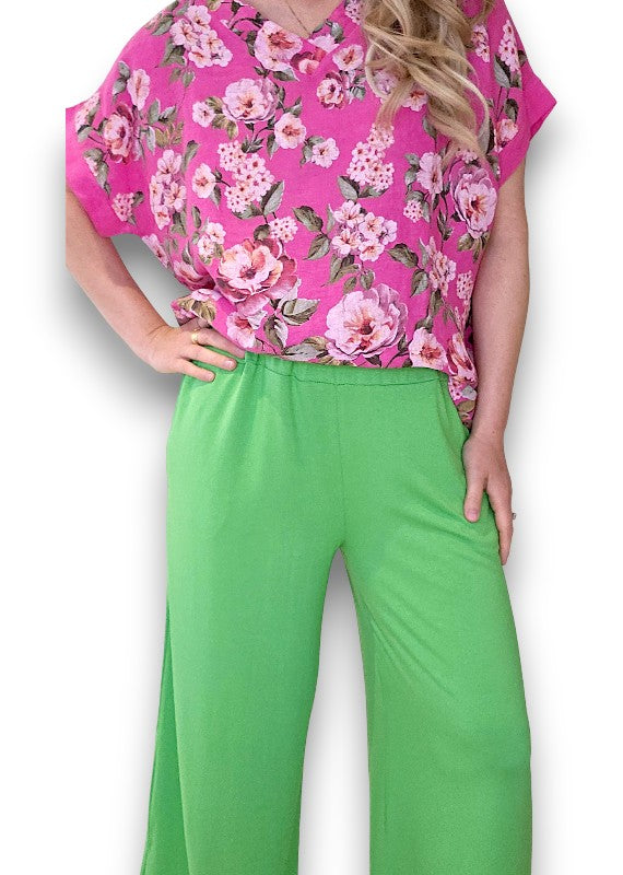 Bright Green Viscose Pant