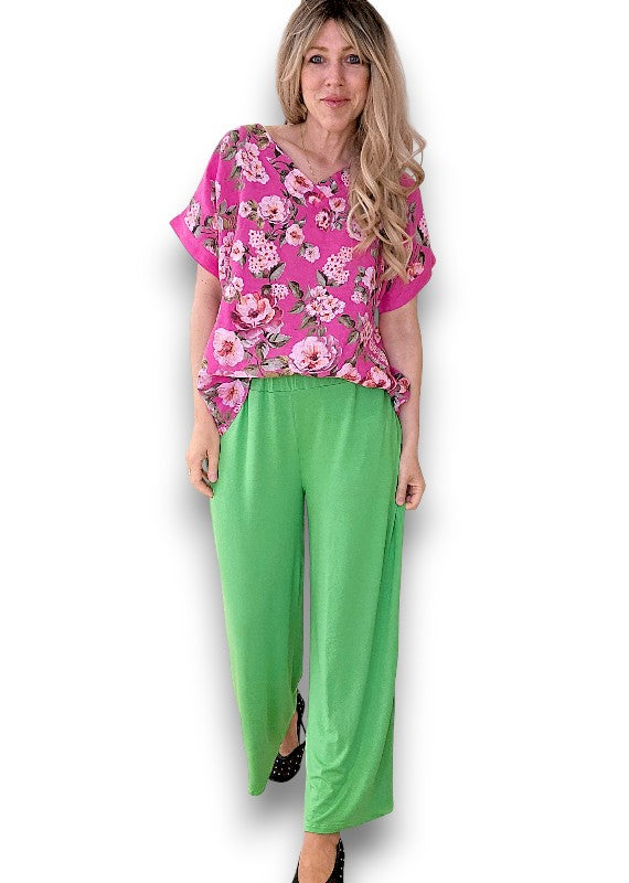 Bright Green Viscose Pant