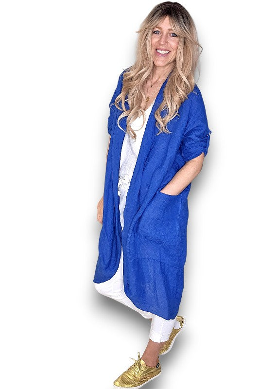 Cobalt Linen Cover Up