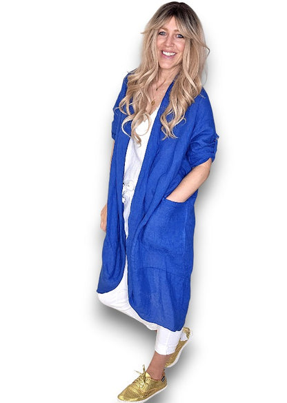 Cobalt Linen Cover Up