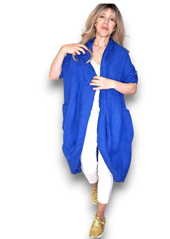 Cobalt Linen Cover Up