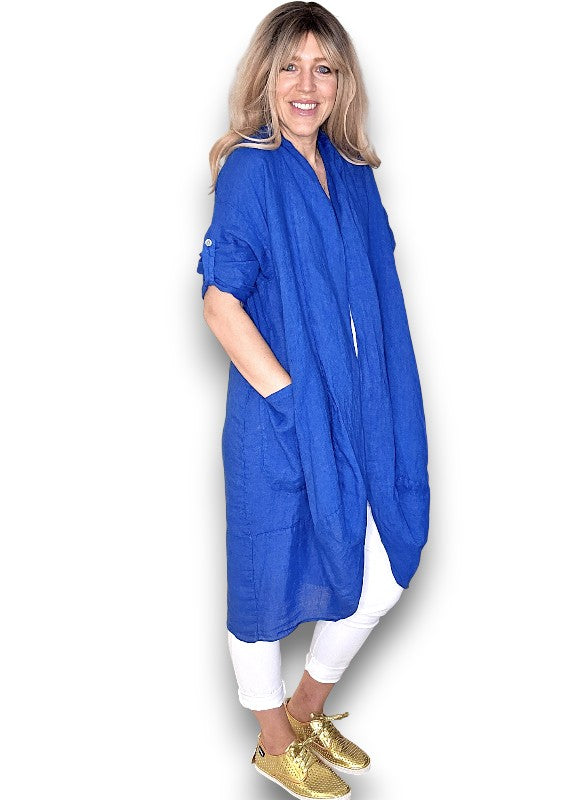 Cobalt Linen Cover Up