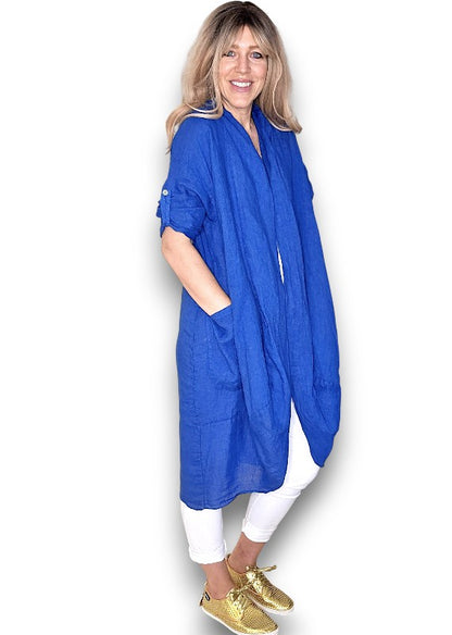 Cobalt Linen Cover Up