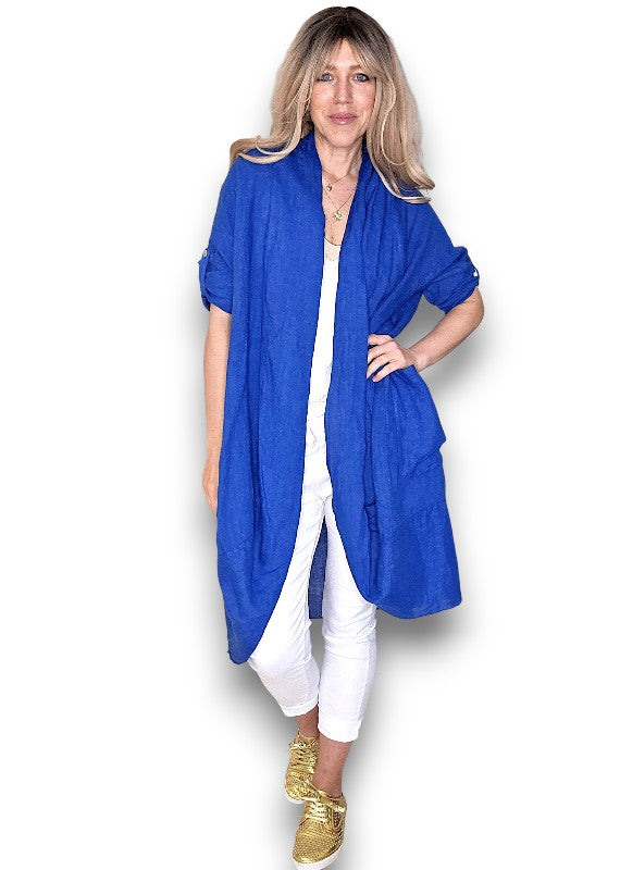 Cobalt Linen Cover Up