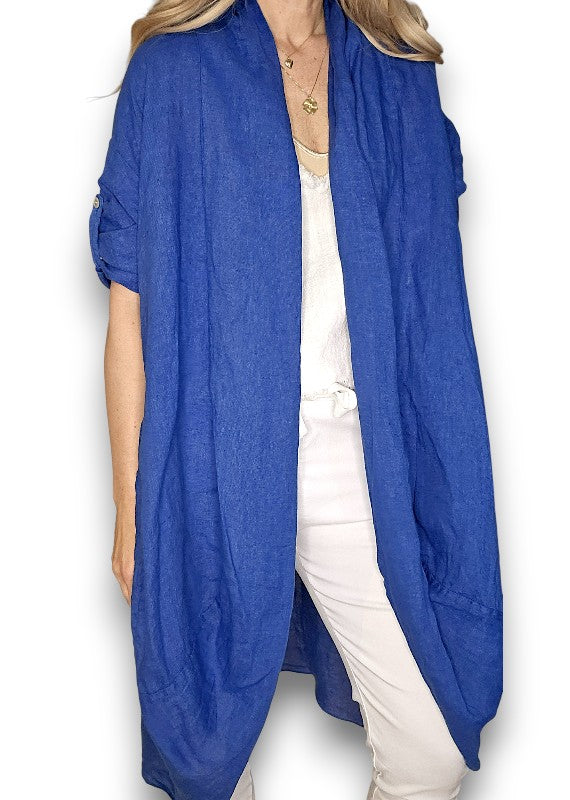 Cobalt Linen Cover Up