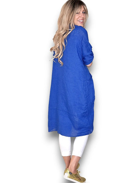 Cobalt Linen Cover Up