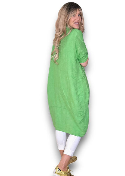 Bright Green Linen Maxi Wrap