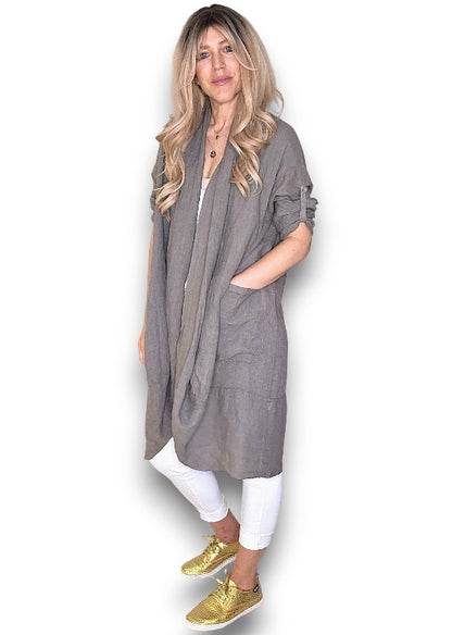Mocha Linen Cover Up