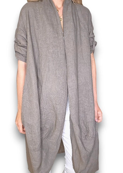 Mocha Linen Cover Up