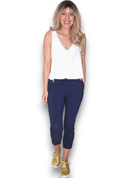 Navy Plain Pants