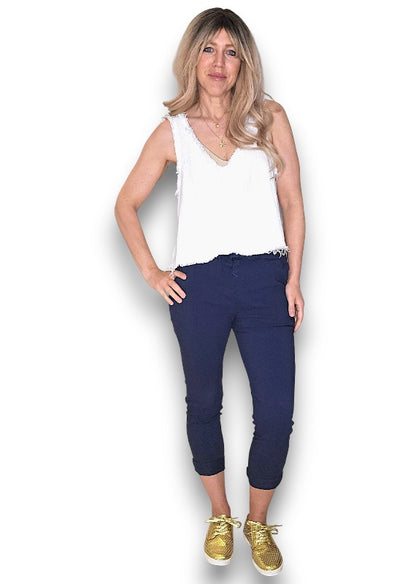 Navy Plain Pants