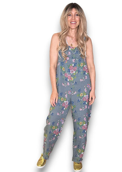 Grey Wild Daisy Tie it your way-Jumpsuit