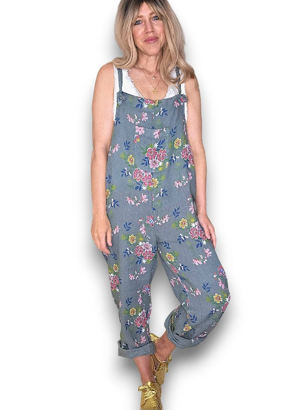Grey Wild Daisy Tie it your way-Jumpsuit