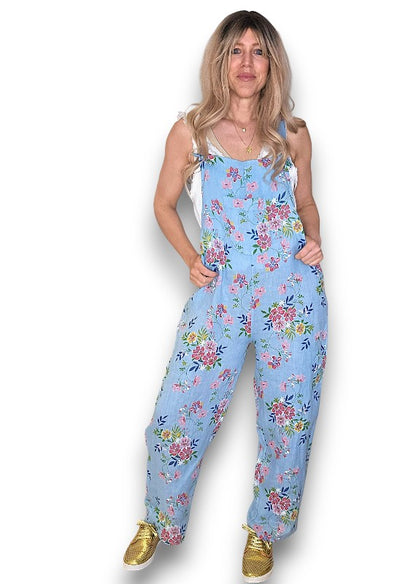 Baby Blue Wild Daisy Tie it your way-Jumpsuit