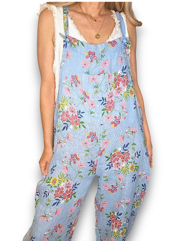 Baby Blue Wild Daisy Tie it your way-Jumpsuit