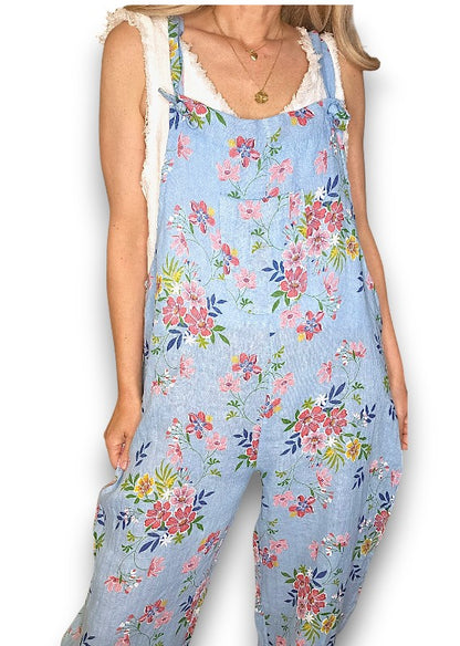 Baby Blue Wild Daisy Tie it your way-Jumpsuit
