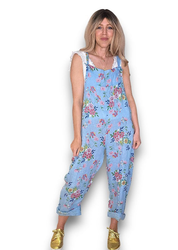 Baby Blue Wild Daisy Tie it your way-Jumpsuit