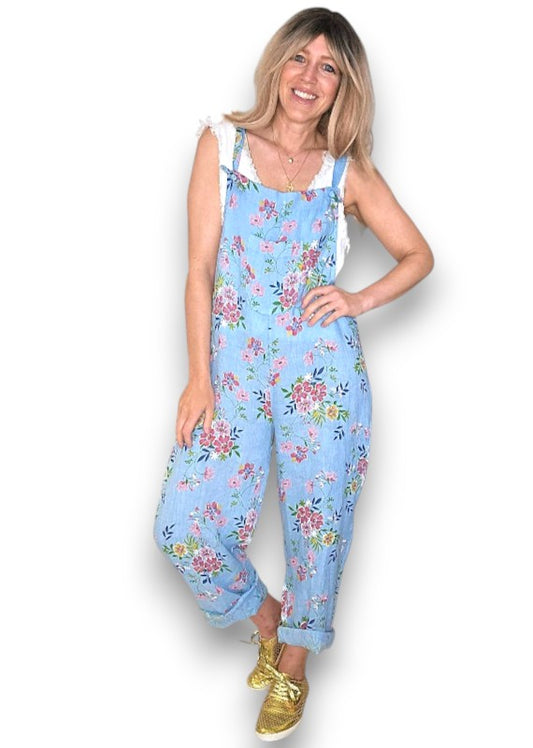 Baby Blue Wild Daisy Tie it your way-Jumpsuit