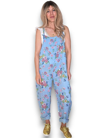 Baby Blue Wild Daisy Tie it your way-Jumpsuit