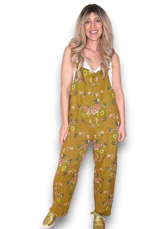 Mustard Wild Daisy Tie it your way-Jumpsuit