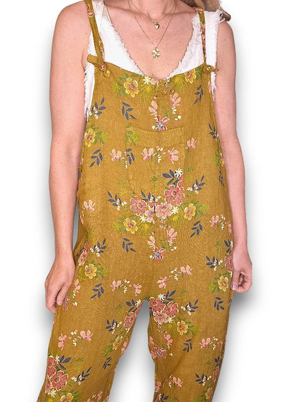 Mustard Wild Daisy Tie it your way-Jumpsuit