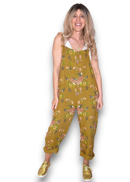 Mustard Wild Daisy Tie it your way-Jumpsuit