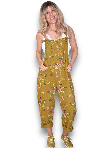 Mustard Wild Daisy Tie it your way-Jumpsuit