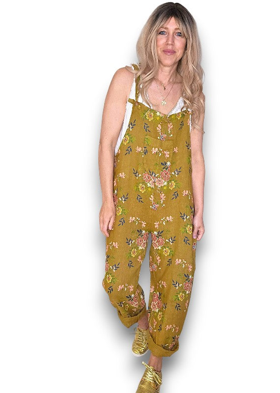 Mustard Wild Daisy Tie it your way-Jumpsuit