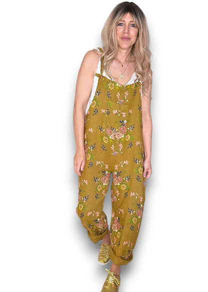 Mustard Wild Daisy Tie it your way-Jumpsuit