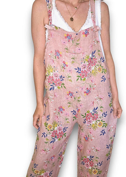 Baby Pink Wild Daisy Tie it your way-Jumpsuit