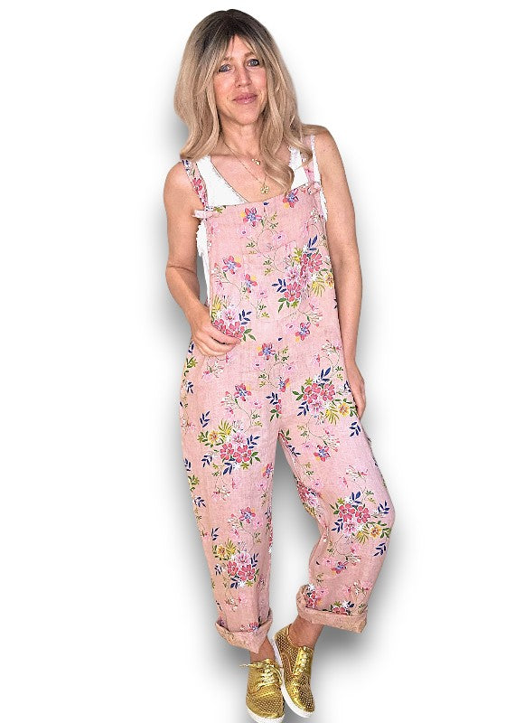 Baby Pink Wild Daisy Tie it your way-Jumpsuit
