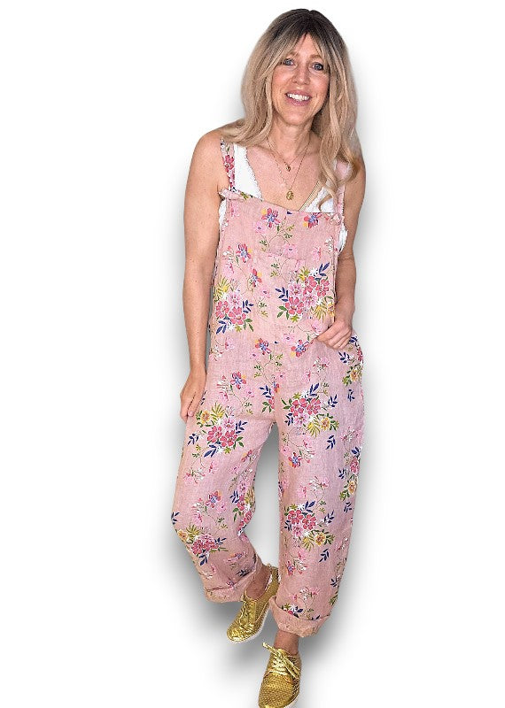 Baby Pink Wild Daisy Tie it your way-Jumpsuit