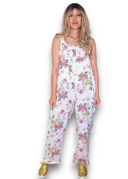 White Wild Daisy Tie it your way-Jumpsuit