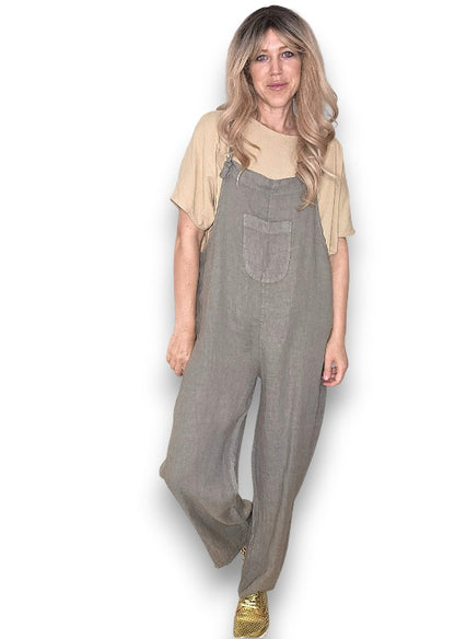 Mocha Plain Frnt Pkt Tie it your way-Jumpsuit