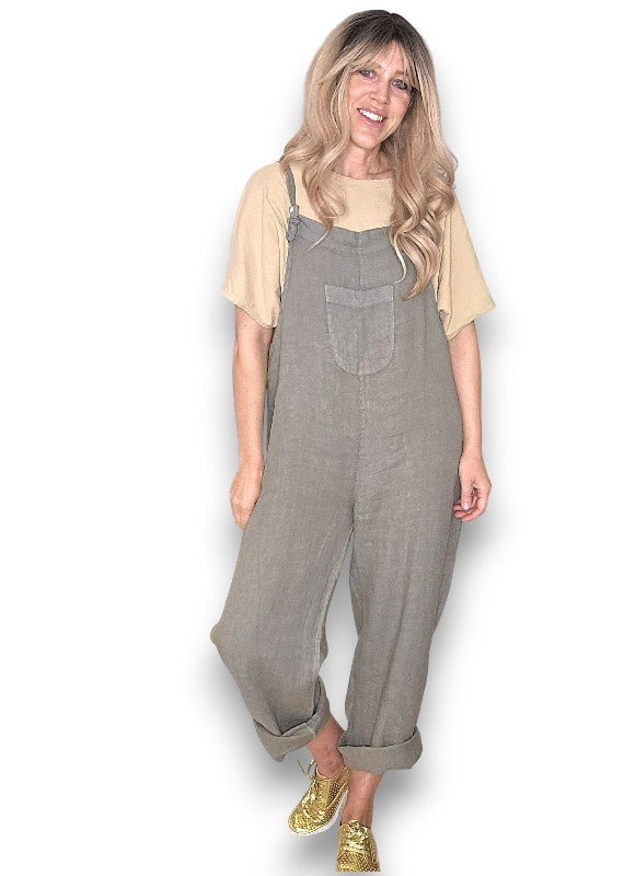 Mocha Plain Frnt Pkt Tie it your way-Jumpsuit