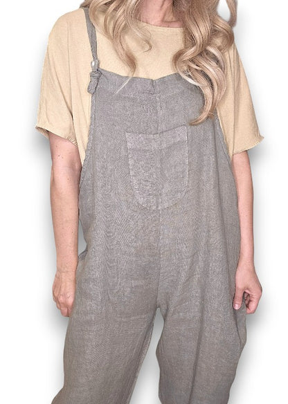 Mocha Plain Frnt Pkt Tie it your way-Jumpsuit