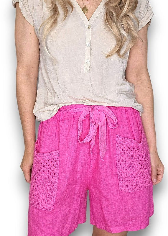Hot Pink Honfleur Plain Shorts